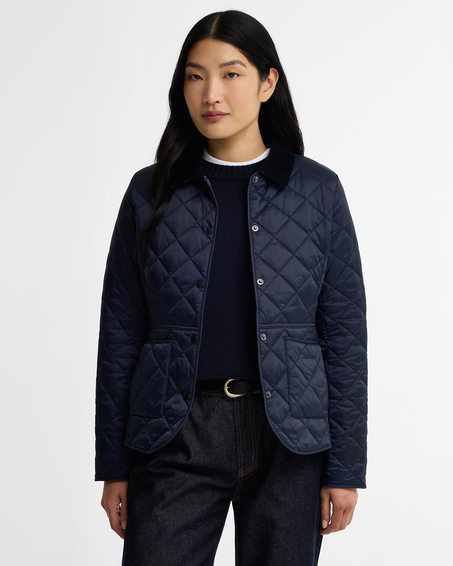 Deveron Quilted Jacket Navy-Pale Pink