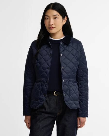 Deveron Quilted Jacket Navy-Pale Pink