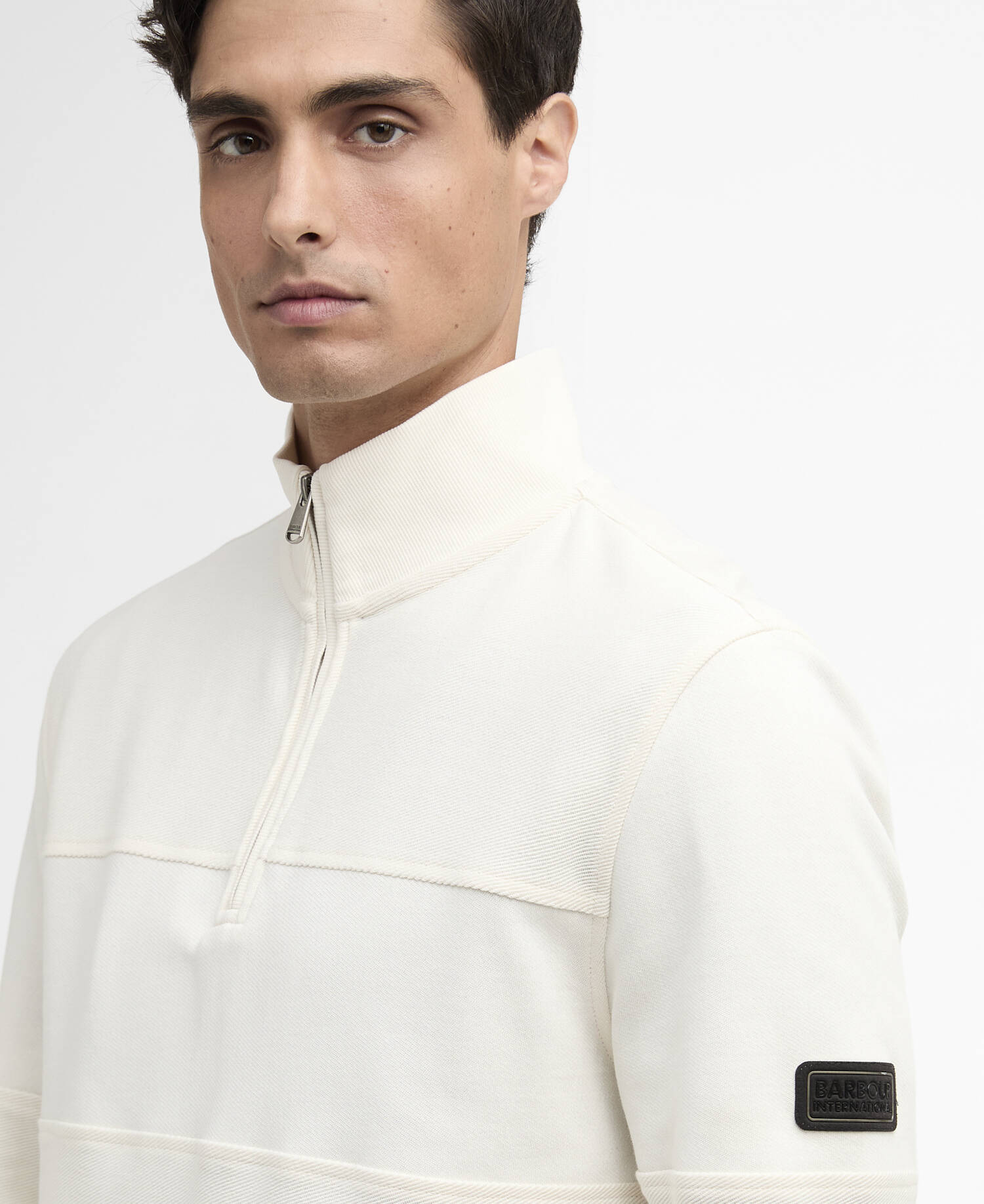 Felpa Kaspian con zip corta Whisper White image number 3