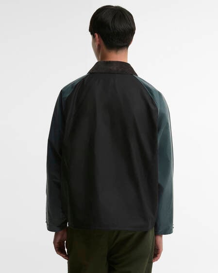 Patchwork Transport Waxed Jacket Black Multi
