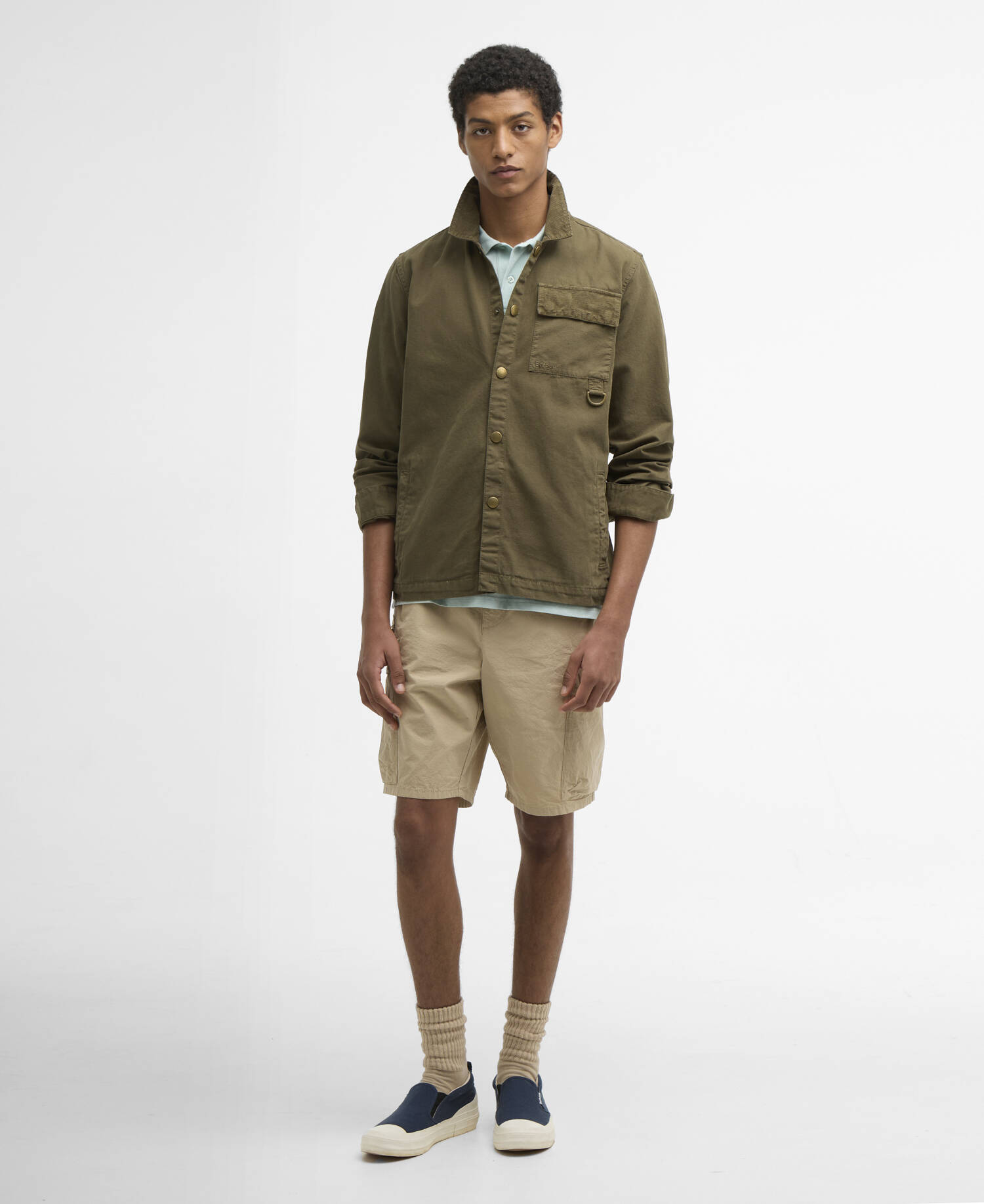 Overshirt Declan con lavorazione patchwork Ivy Green image number 1