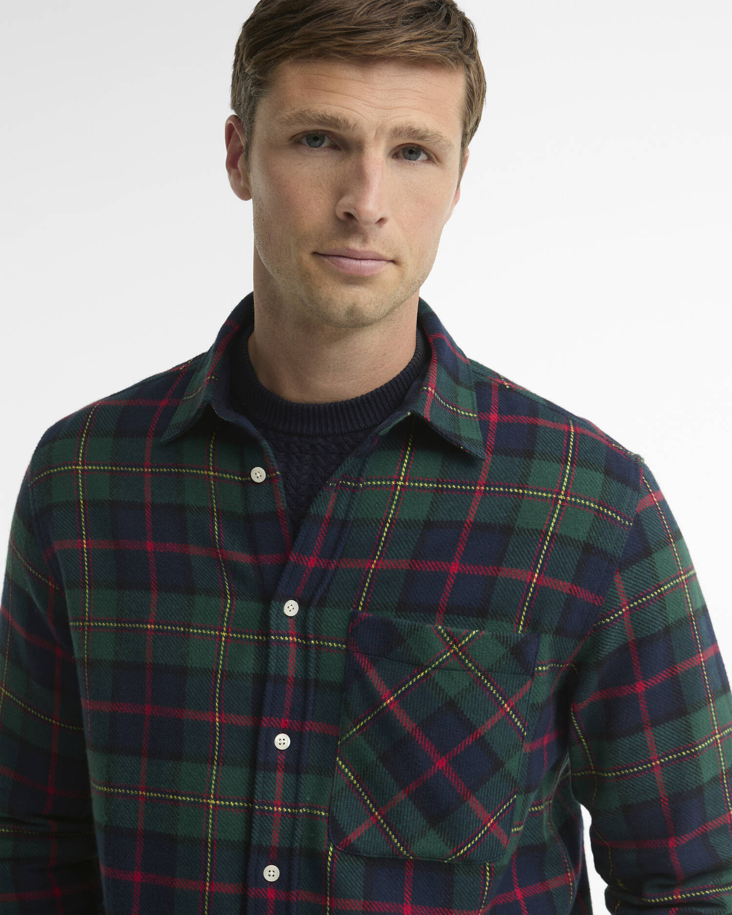 Darnick Authentic-Fit Long-Sleeved Shirt Navy image number 3