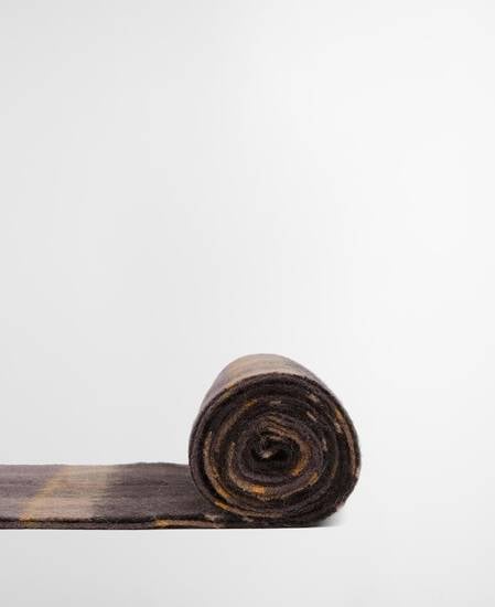 Mineral Tartan Wool-Cashmere Scarf Dried Bracken