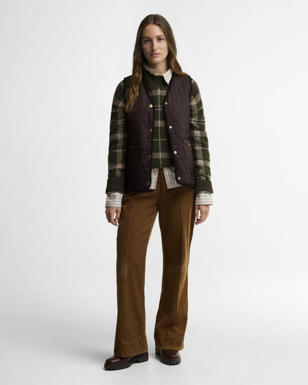Barbour Wollpullover Delilah Tartan Olive Multi