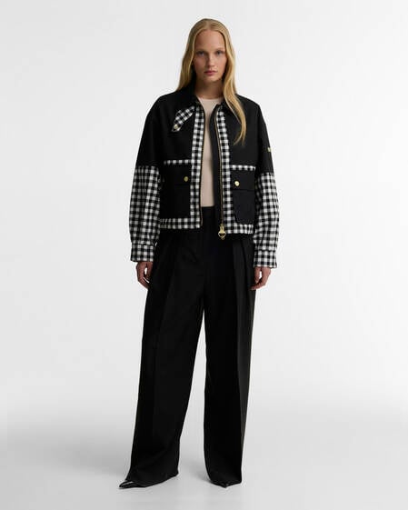 Gabriette Gingham Showerproof Jacket Black/Northumberland Check