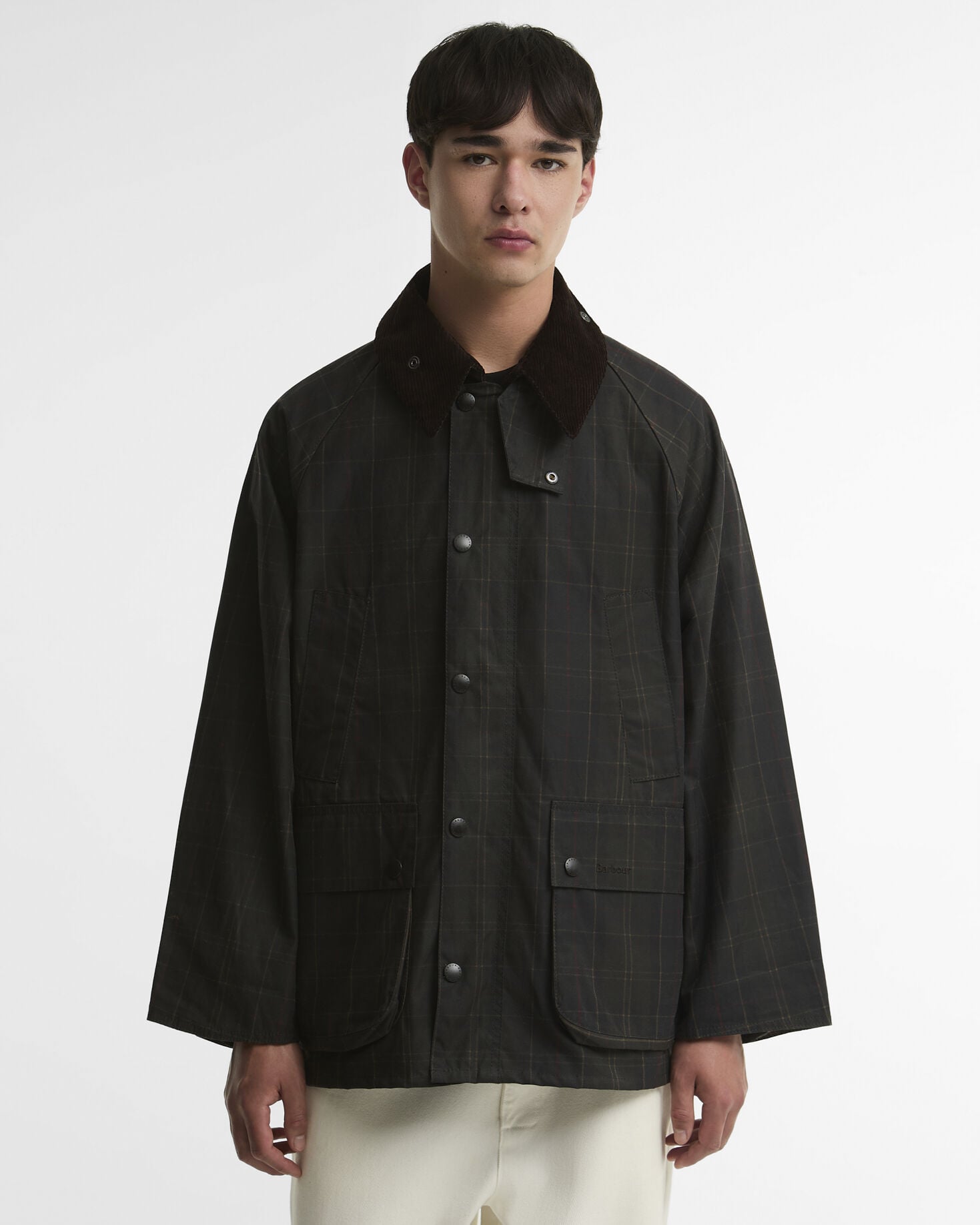 Tartan Oversized Bedale Waxed Jacket Dark Classic