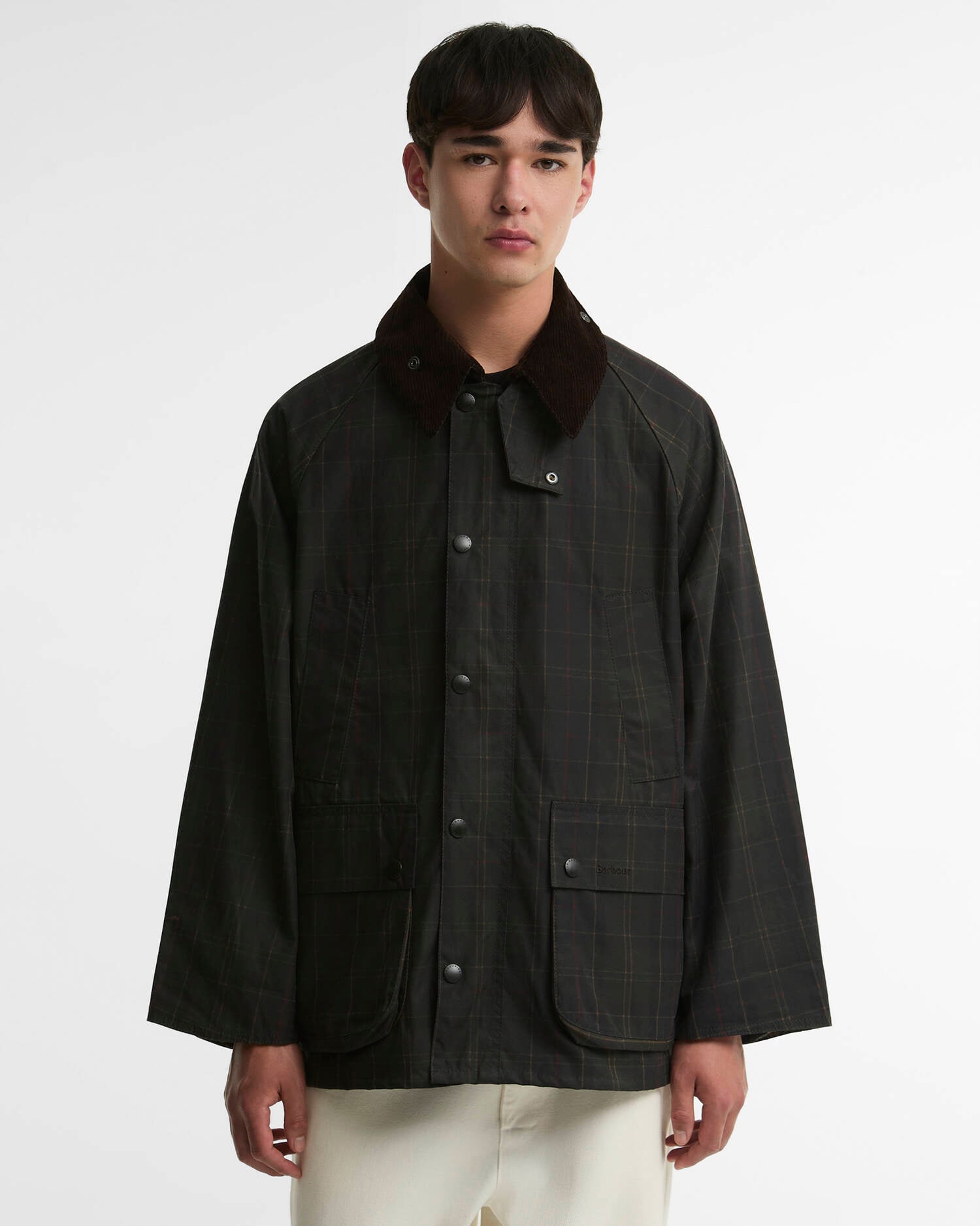 Tartan Oversized Bedale Waxed Jacket Dark Classic image number 0