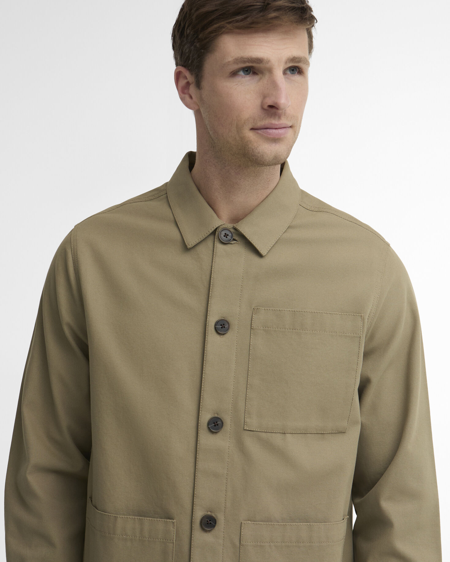 Overshirt Washed con finiture in tartan Sage