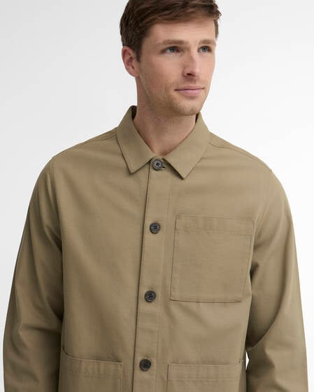 Barbour Overshirt Tartan Trimmed Washed Sage