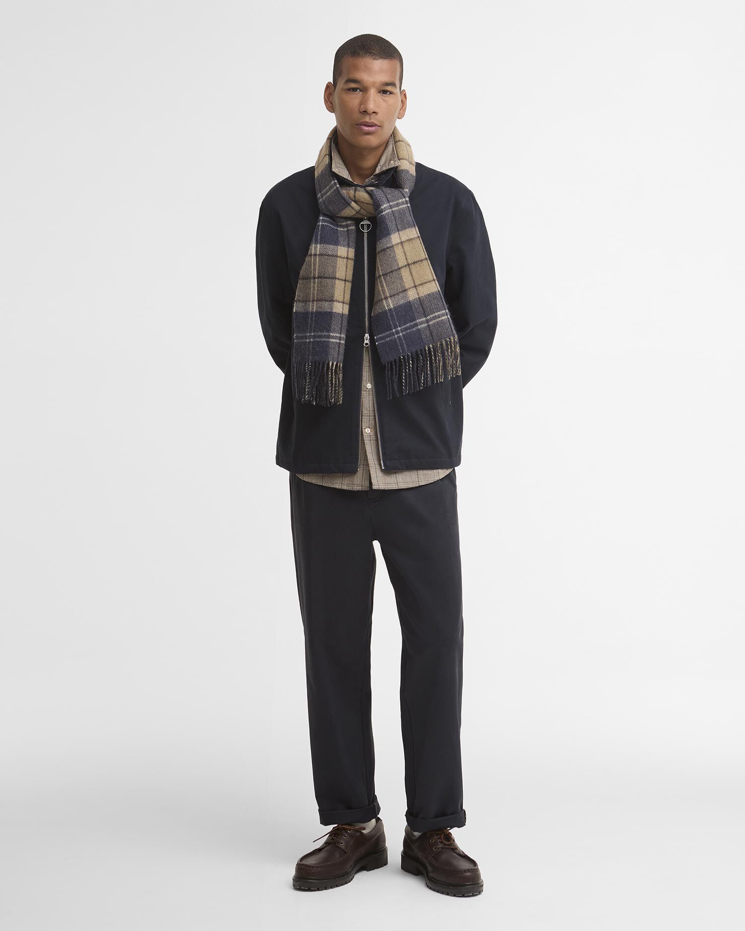 Dramside Reversible Lambswool Scarf Birchwood Dress Tartan