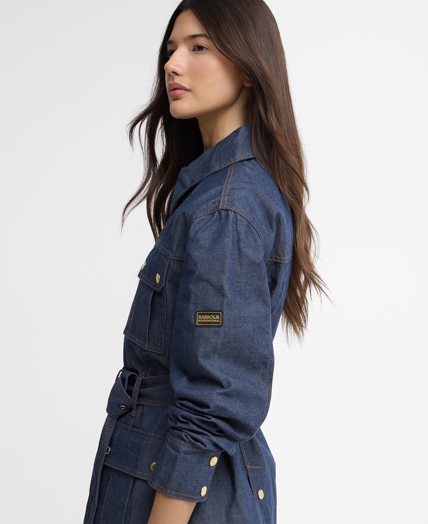 Jacke International Belted Denim Dark Blue Wash