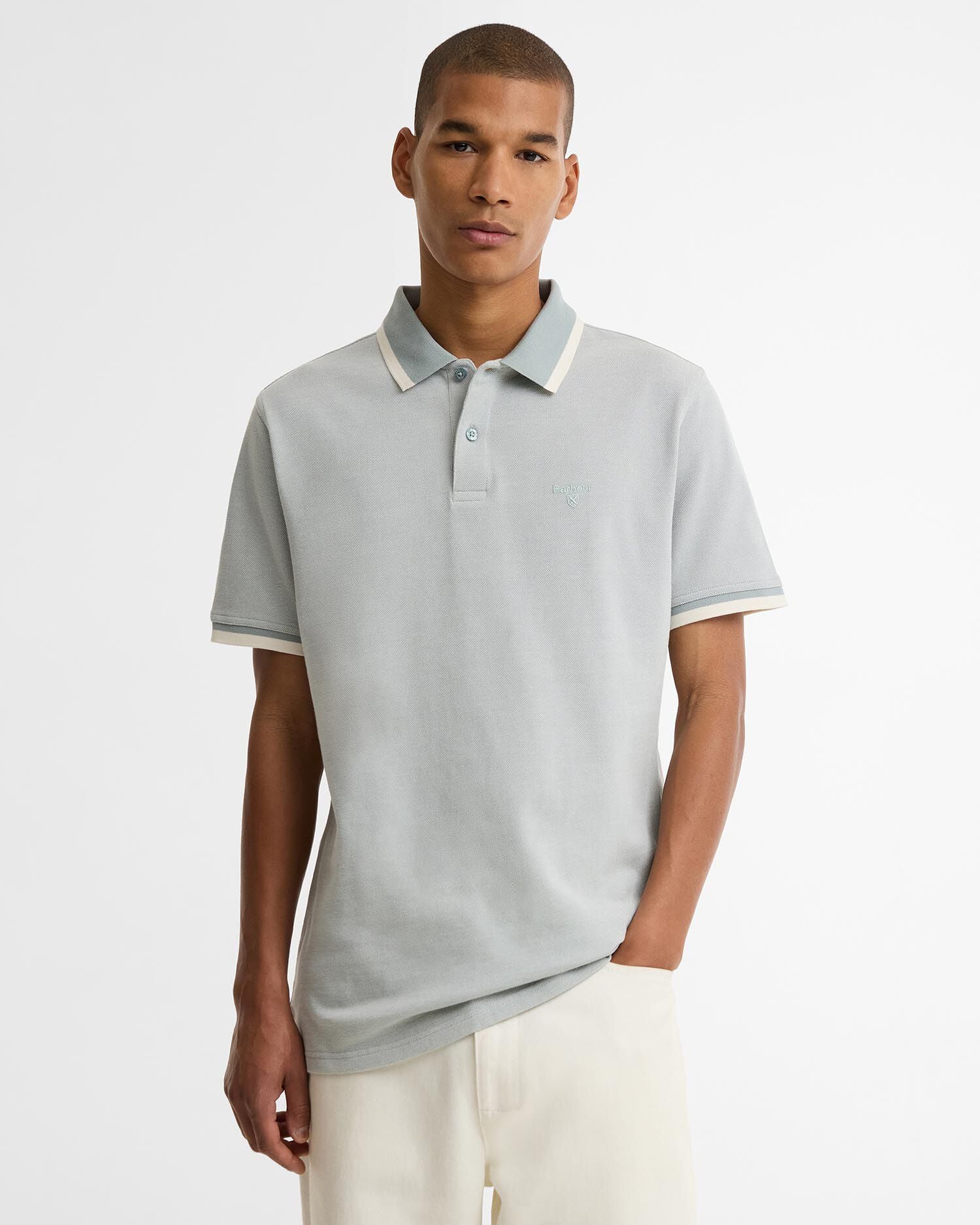Polo Barnard a maniche corte Dusty Slate