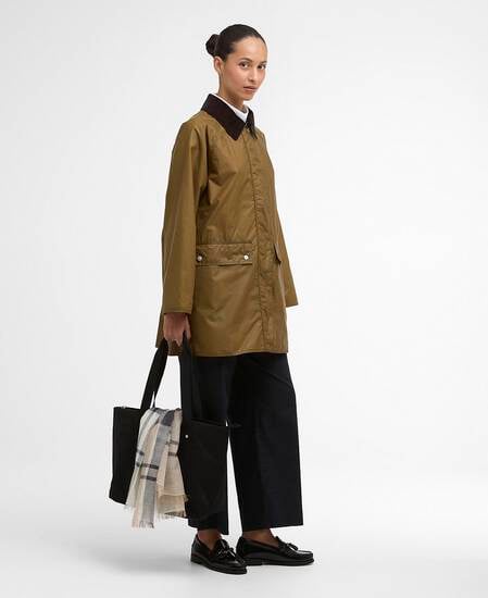 Giacca cerata Wren Sand/Navy Gingham Check