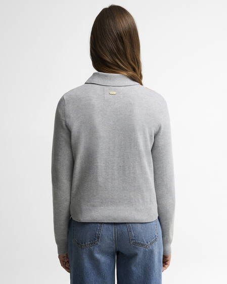 Polo in maglia Fawne con motivo a rombi Grey Multi