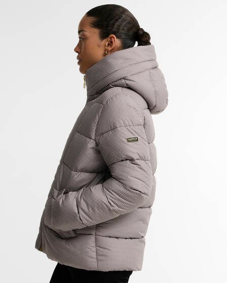 Printed Brantley Puffer Jacket Truffle Northumberland Check