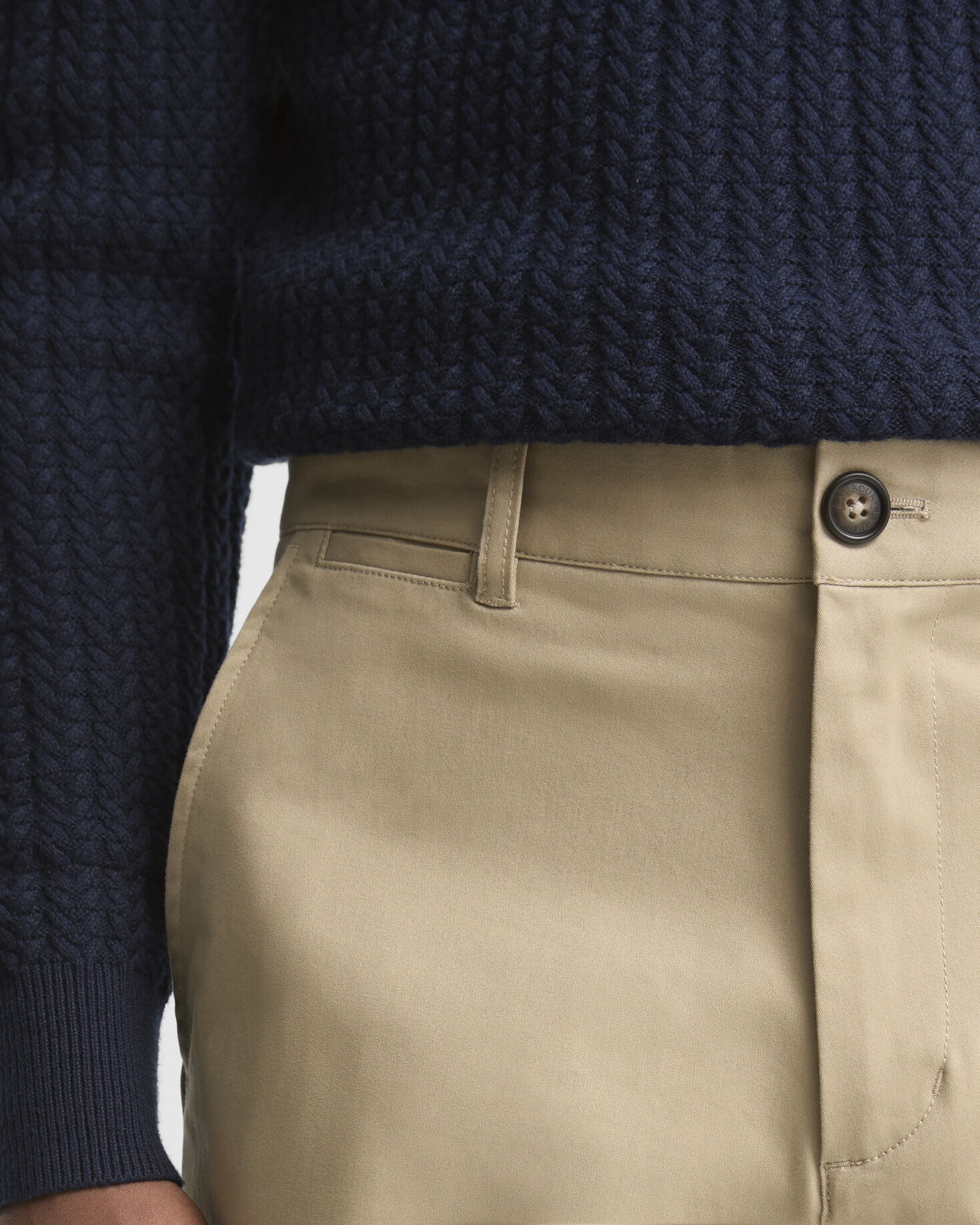 Suede Sateen Tailored Trousers Washed Stone