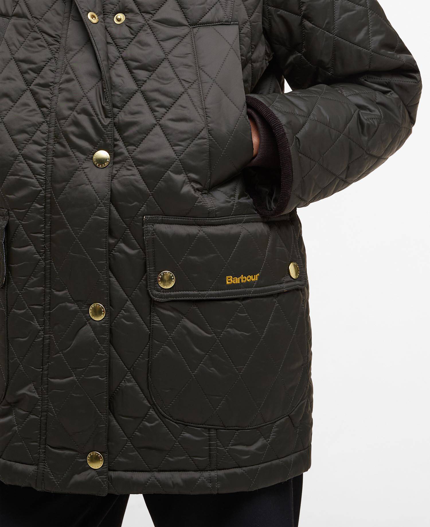 Modern Beadnell Quilted Jacket Sage/Ancient image number 5
