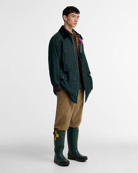 Paul Smith Loves Barbour Gamefair Waxed Jacket Bottle Green