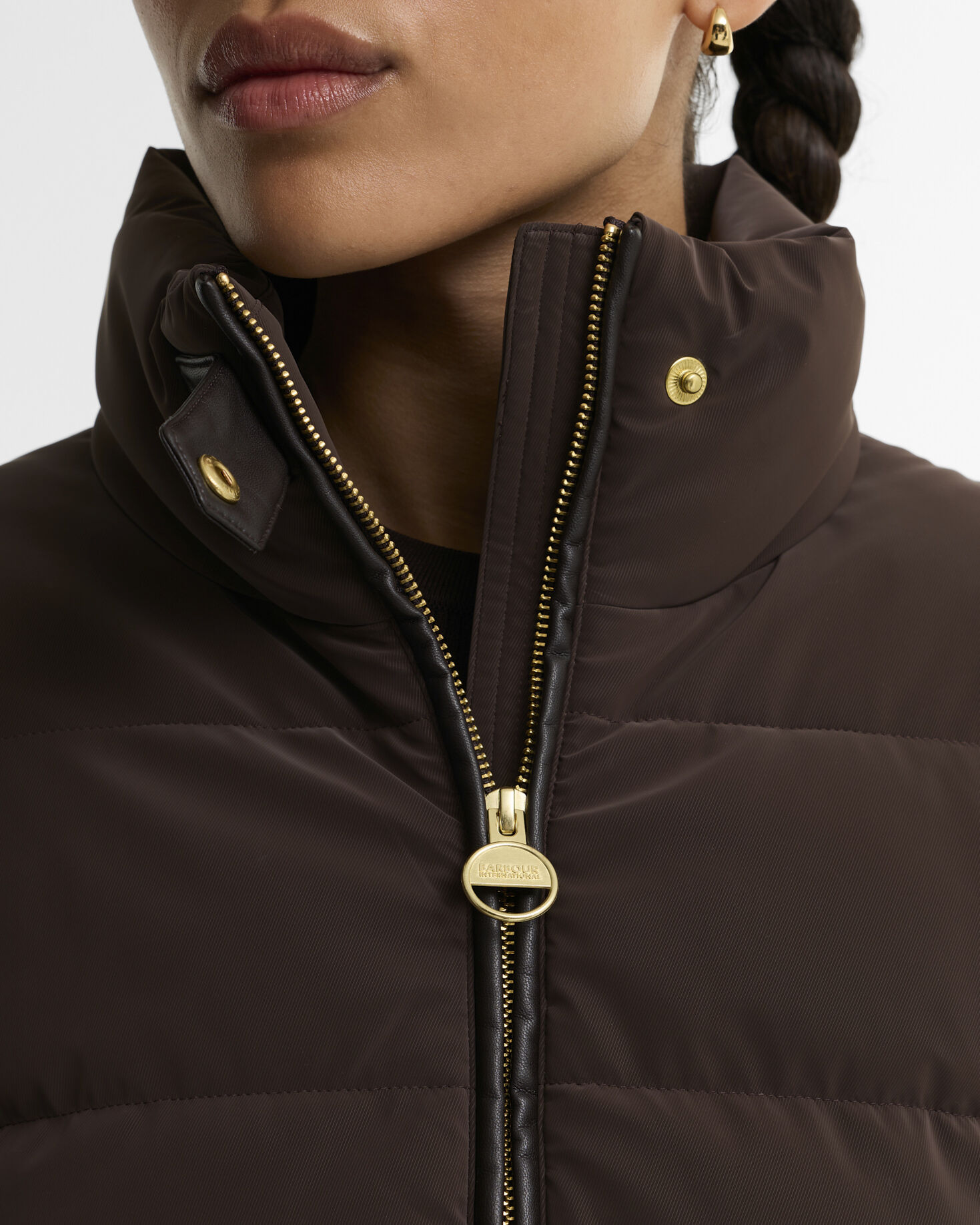 Balaton Faux-Velvet Quilted Sweatshirt Truffle