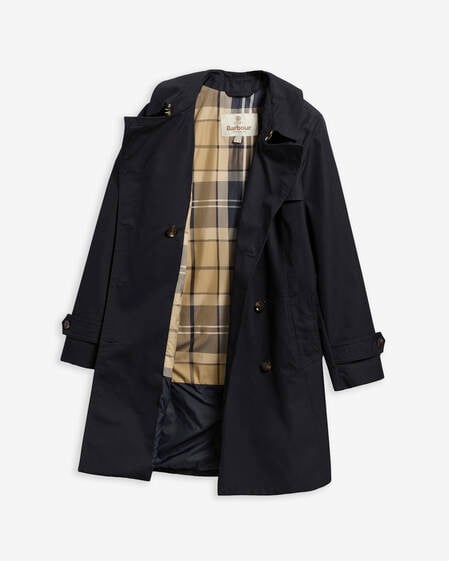 Short Greta Showerproof Trench Coat Dk Navy/Birchwood Dress