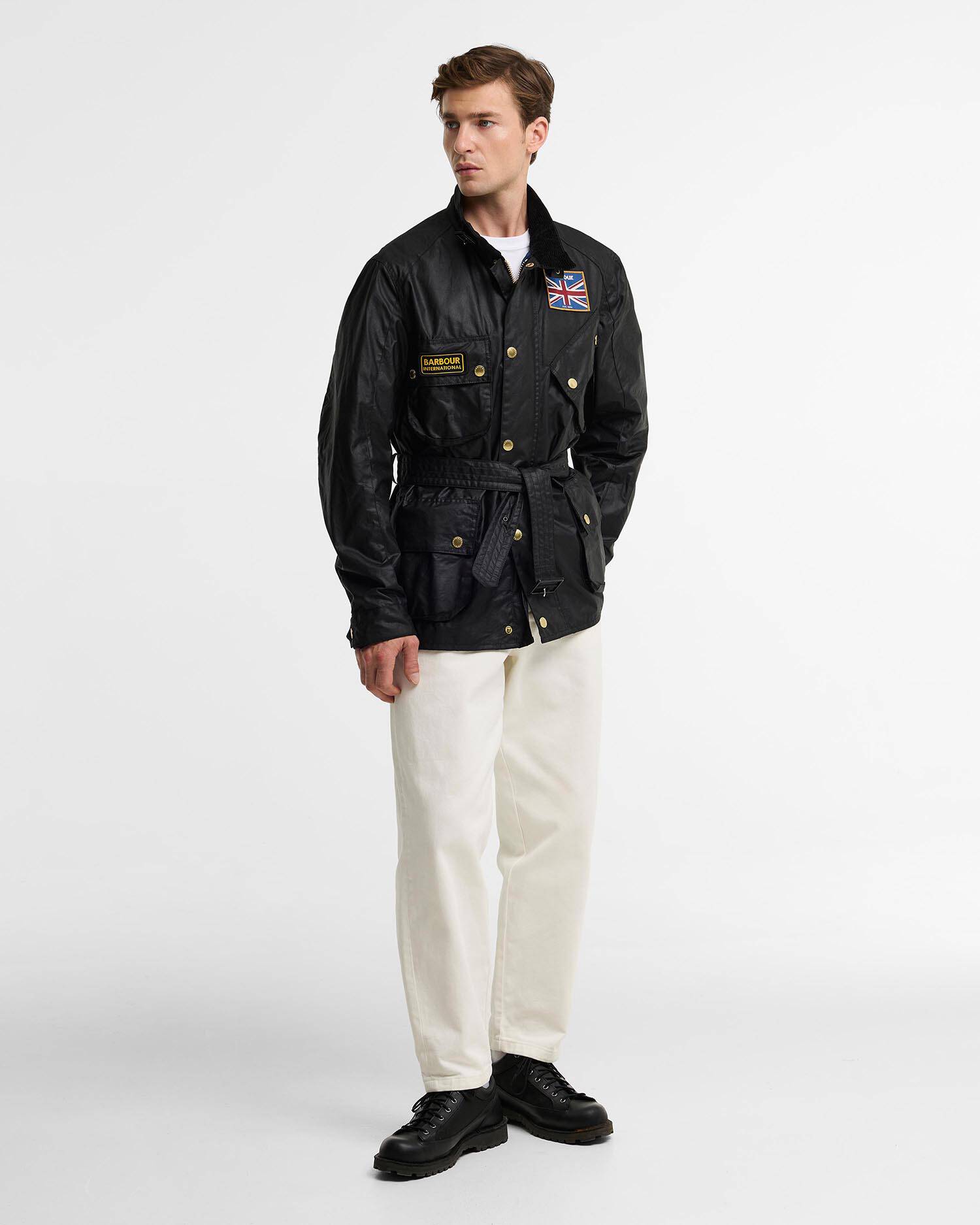 Union Jack International Waxed Jacket Classic Black image number 1