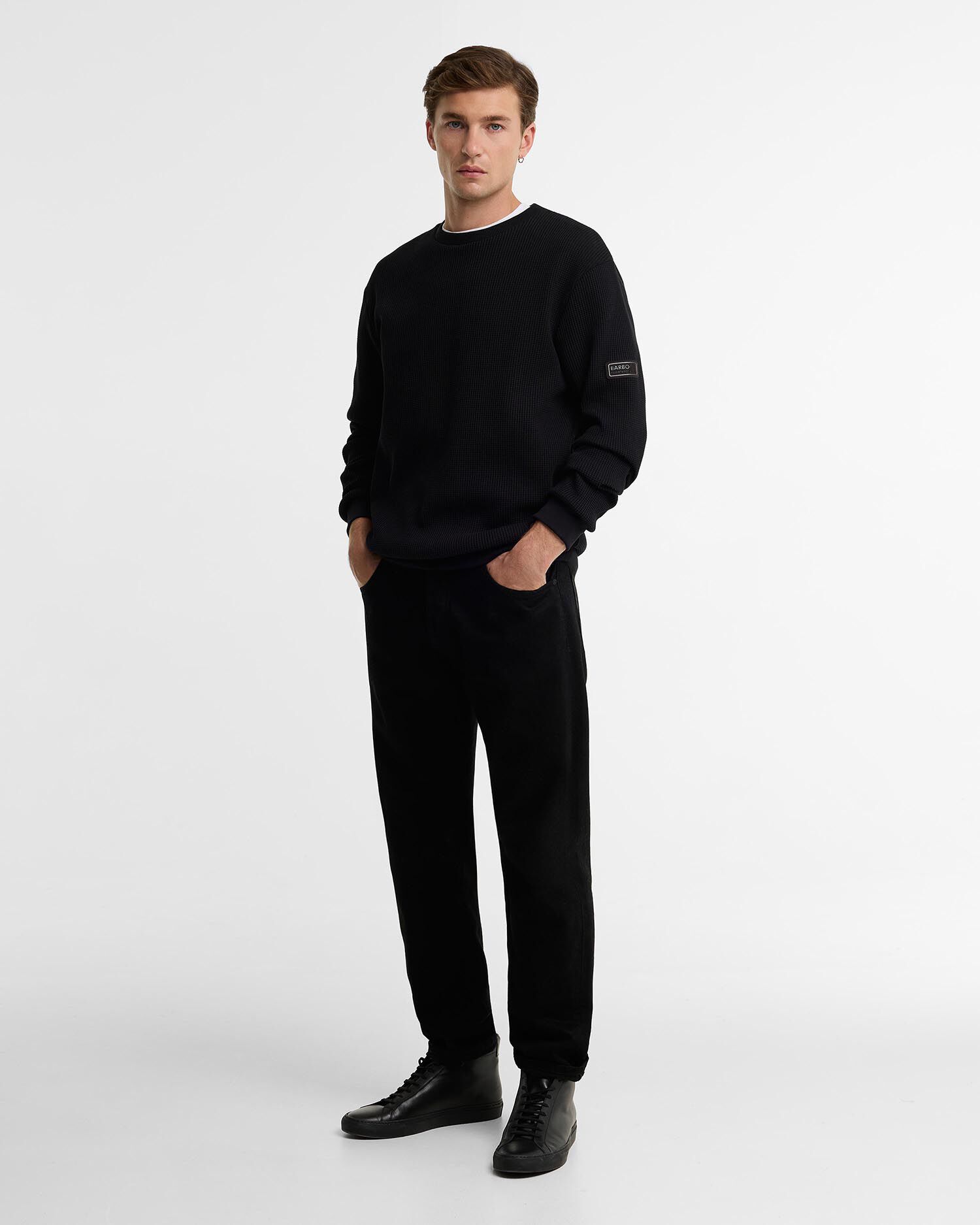Curve Waffle Sweatshirt Classic Black