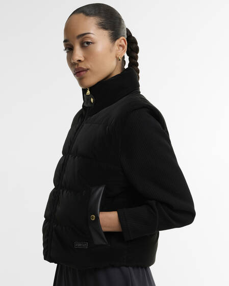 Balaton Faux-Velvet Quilted Sweatshirt Black