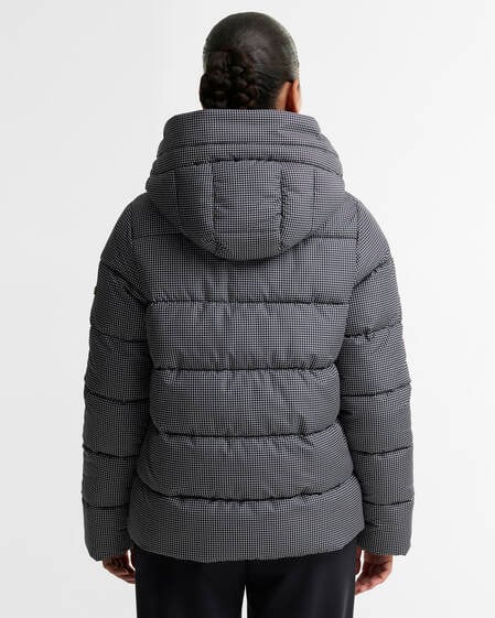 Printed Brantley Puffer Jacket Black Northumberland Check
