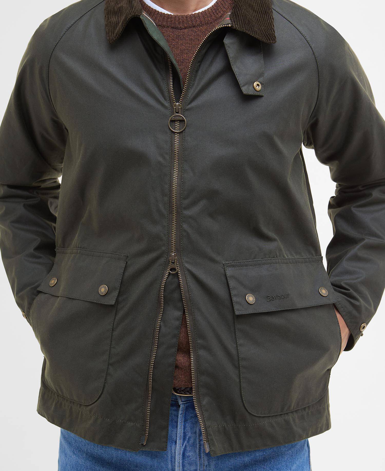 Bedale Short Waxed Jacket Fern image number 6
