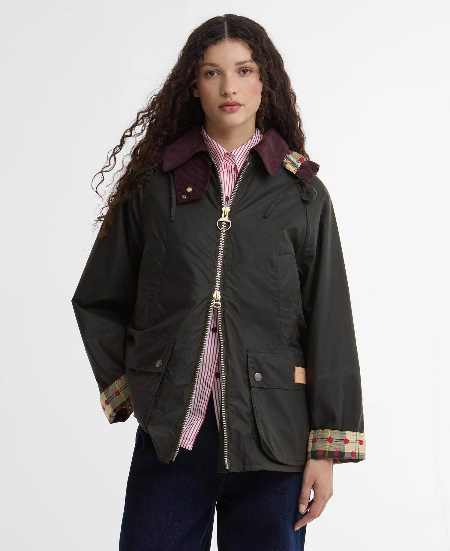 Paul Smith Loves Barbour Damen Wachsjacke Bedale Archive Olive/ Ancient/Winterberry image number 0