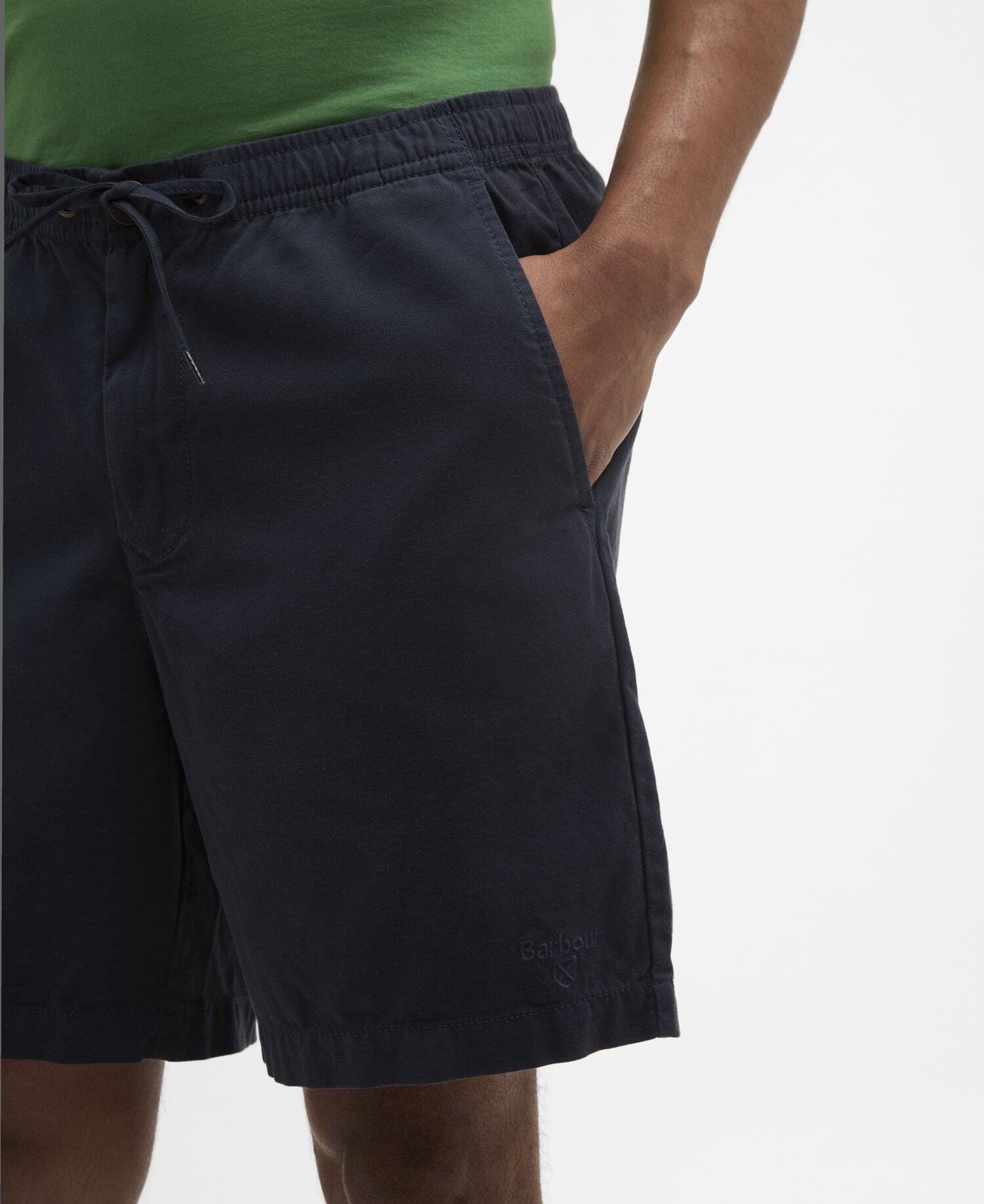 Washed Oxford Relaxed Shorts Navy