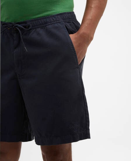 Washed Oxford Relaxed Shorts Navy