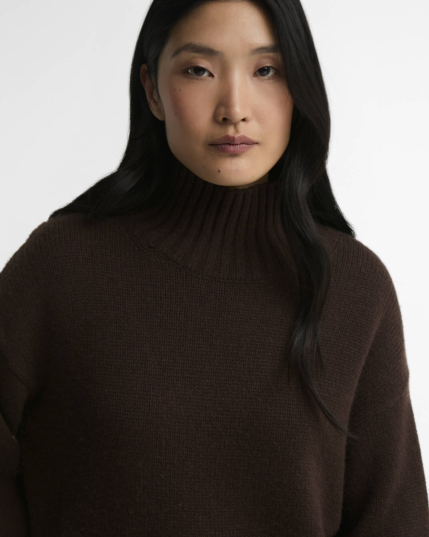 Woodhouse Cashmere-Blend Funnel Neck Jumper Rustic image number 3