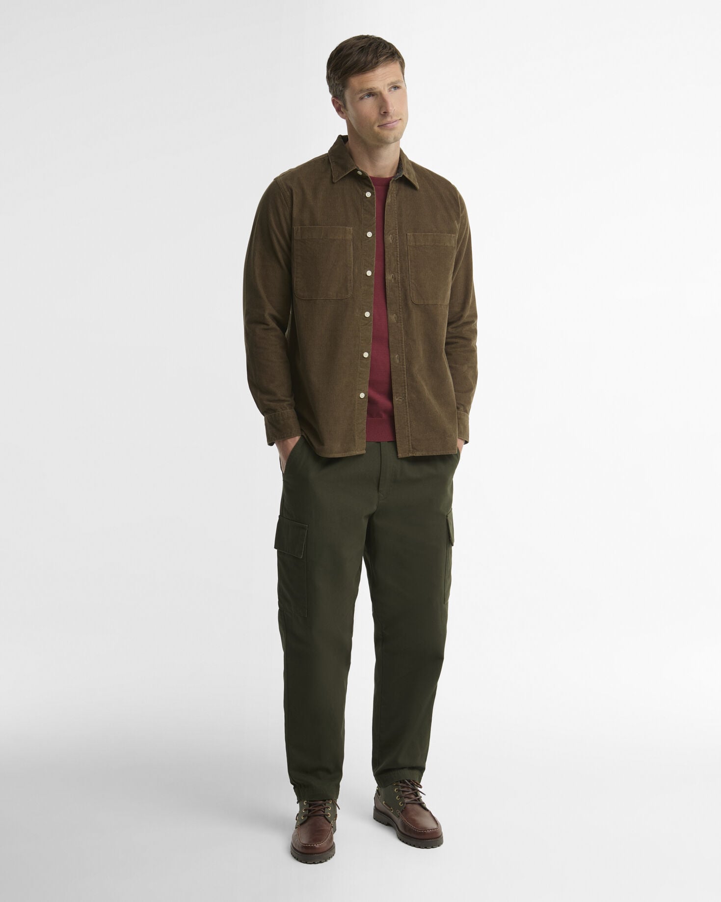 Cord Authentic-Fit Long-Sleeved Shirt Beech