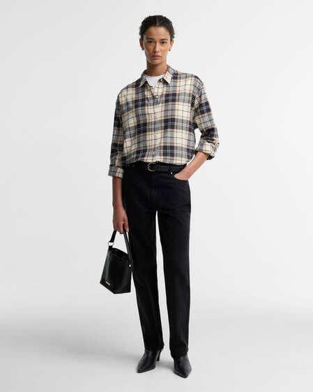 Elishaw Relaxed Long-Sleeved Shirt Lt Birchwood Tartan