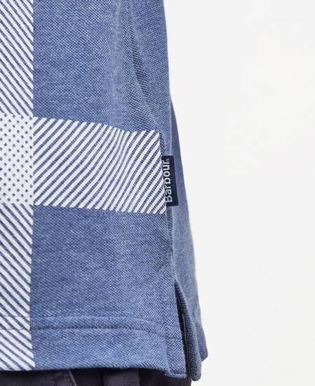 Blaine Tartan Short-Sleeved Polo Shirt Chambray