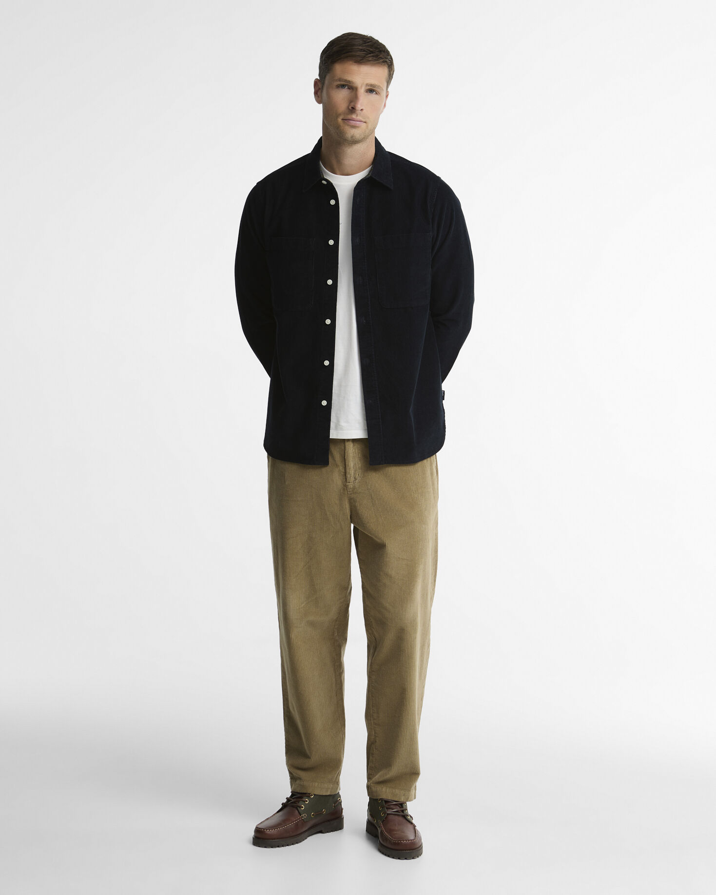 Cord Authentic-Fit Long-Sleeved Shirt Dark Navy