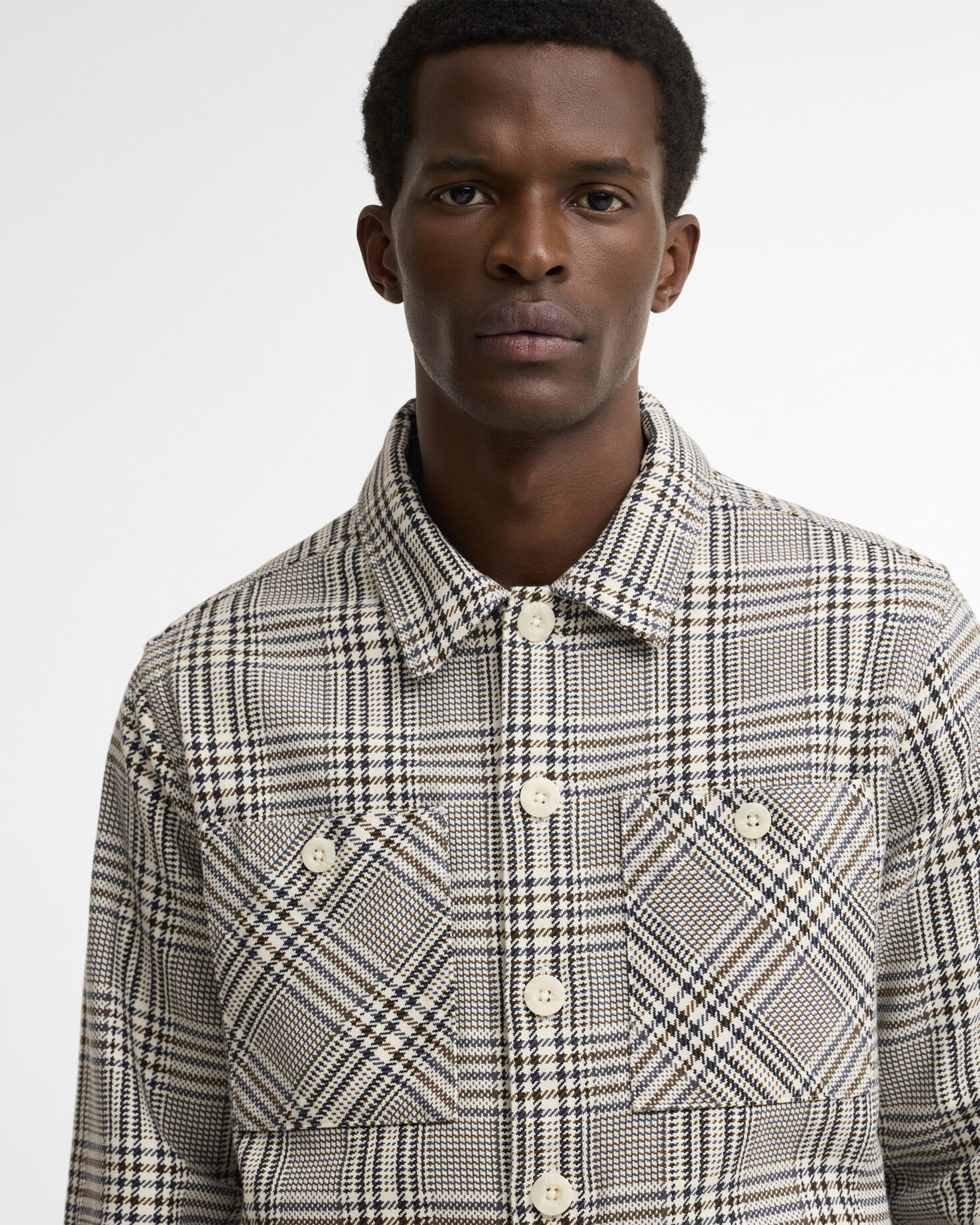 Alderney Houndstooth Overshirt Whisper White