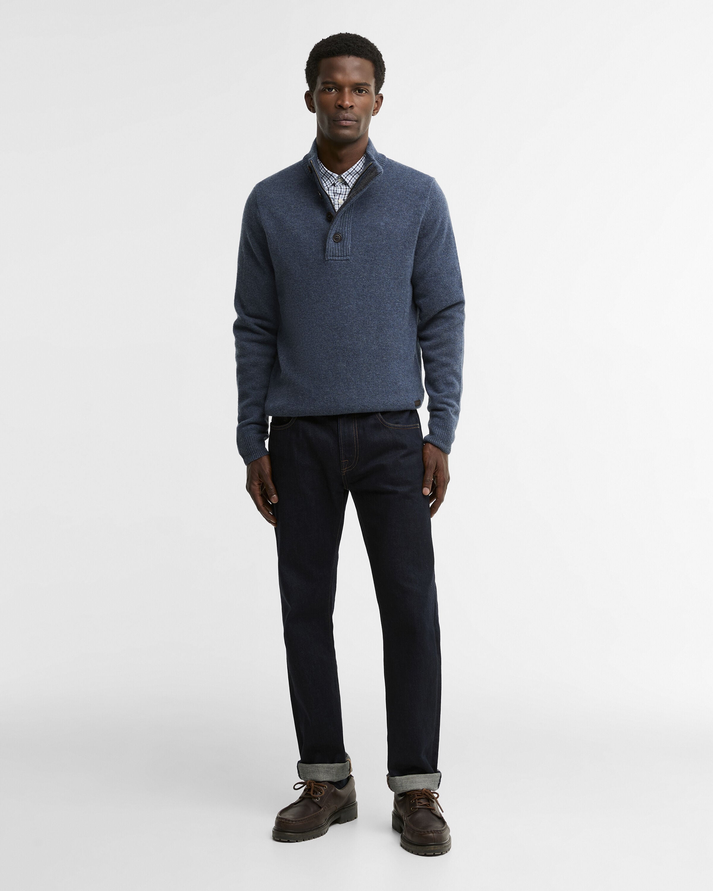 Felpa con toppa sul gomito Essential Dark Indigo