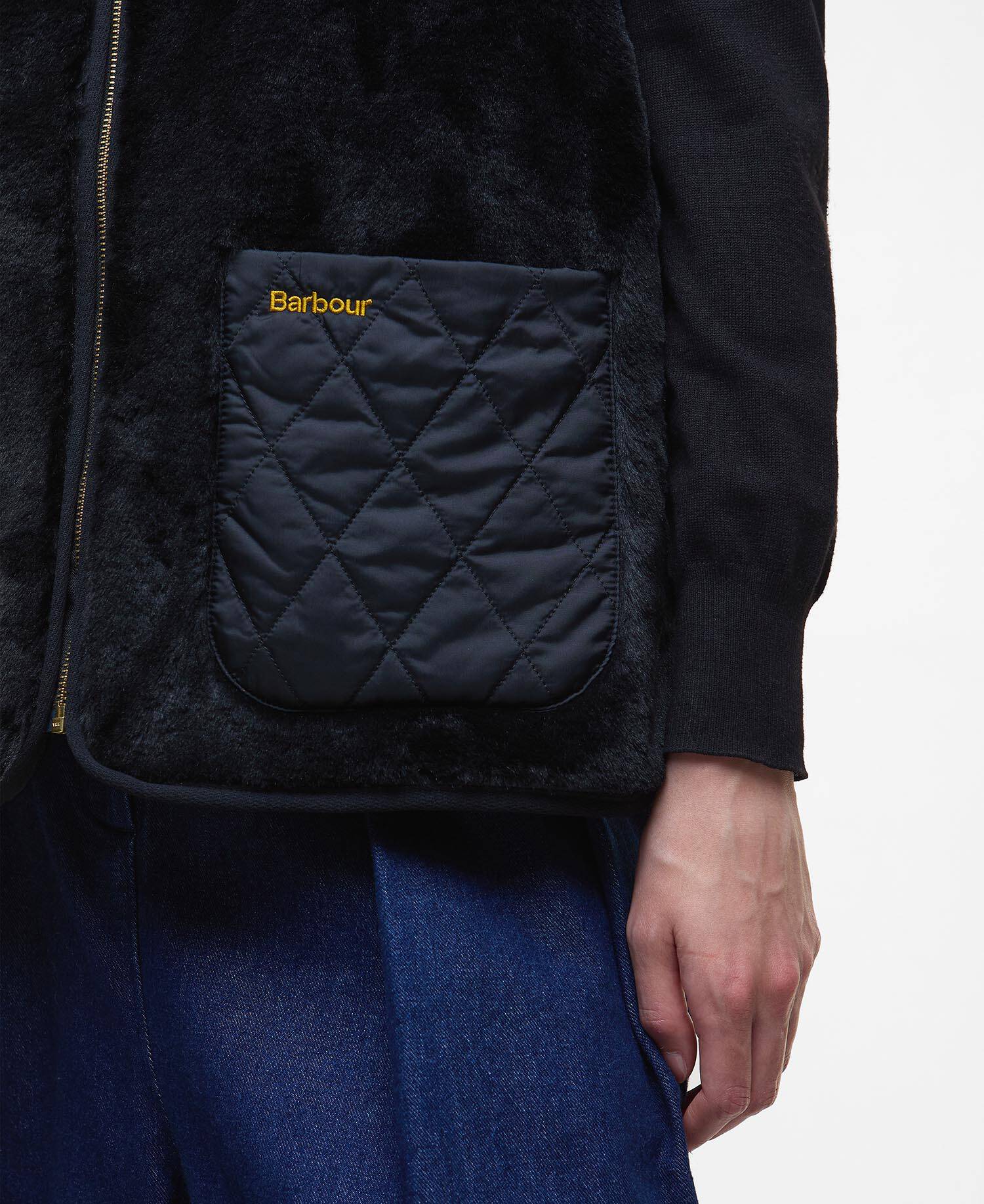 Karin Faux-Fur Gilet Black Fur image number 4