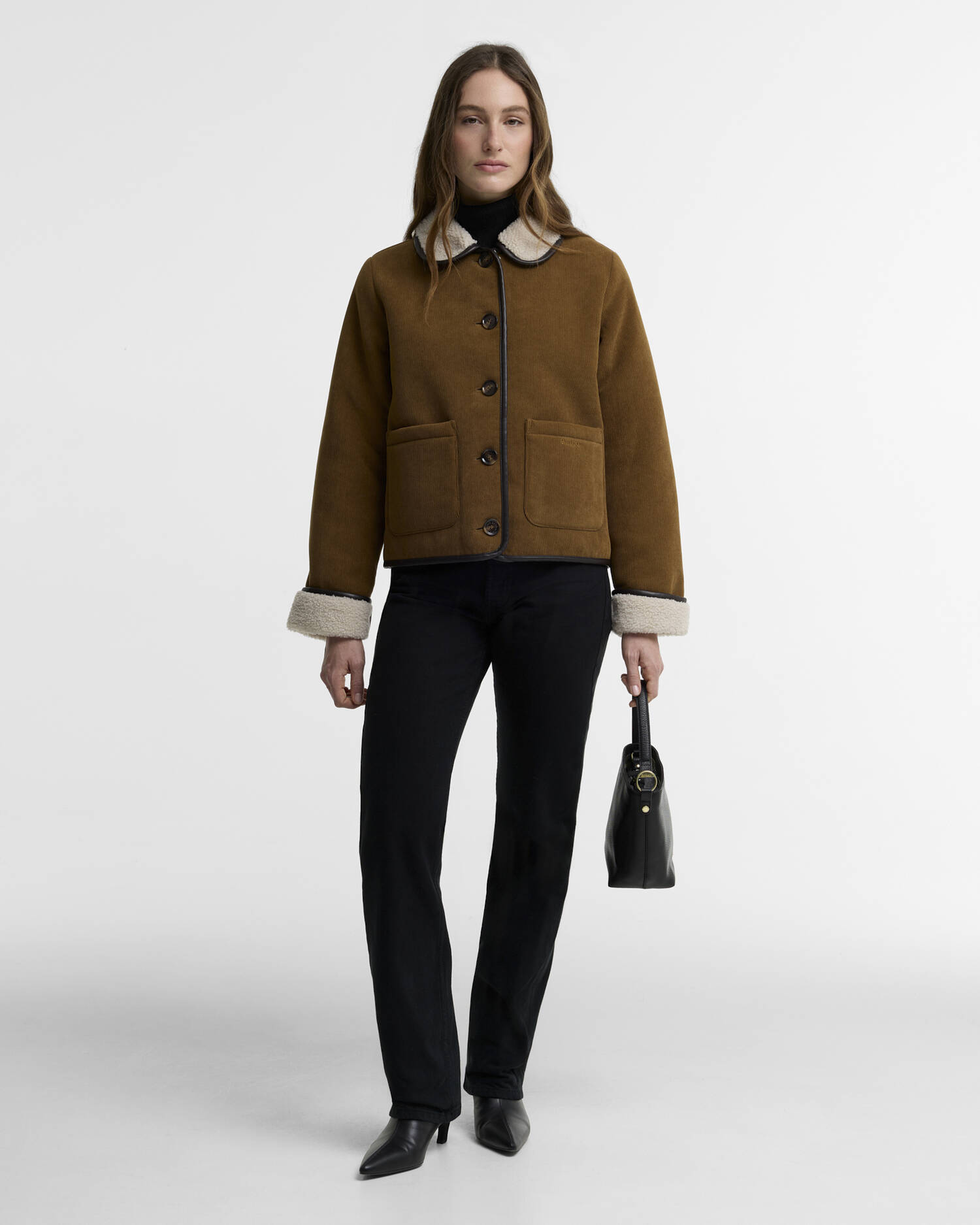 Barbour Cordjacke Penny Fleece Tan/Ecru image number 1