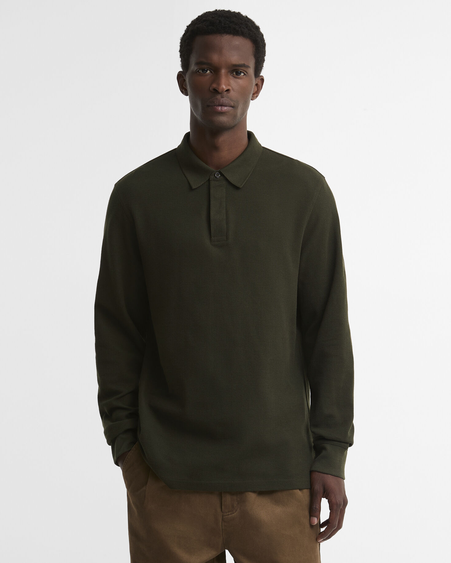 Barbour Langarm-Poloshirt Kentown Tailored Sage