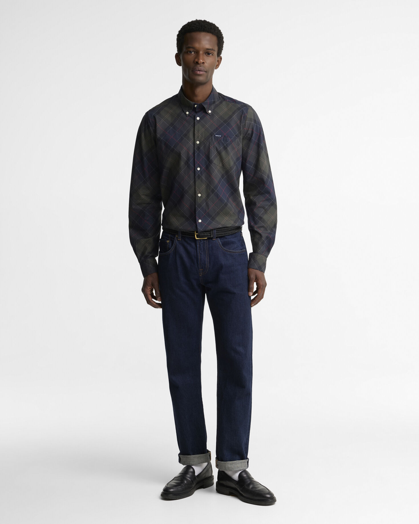 Camicia in tartan a maniche lunghe dalla vestibilit&agrave; leggermente aderente Lochton Shadow Classic