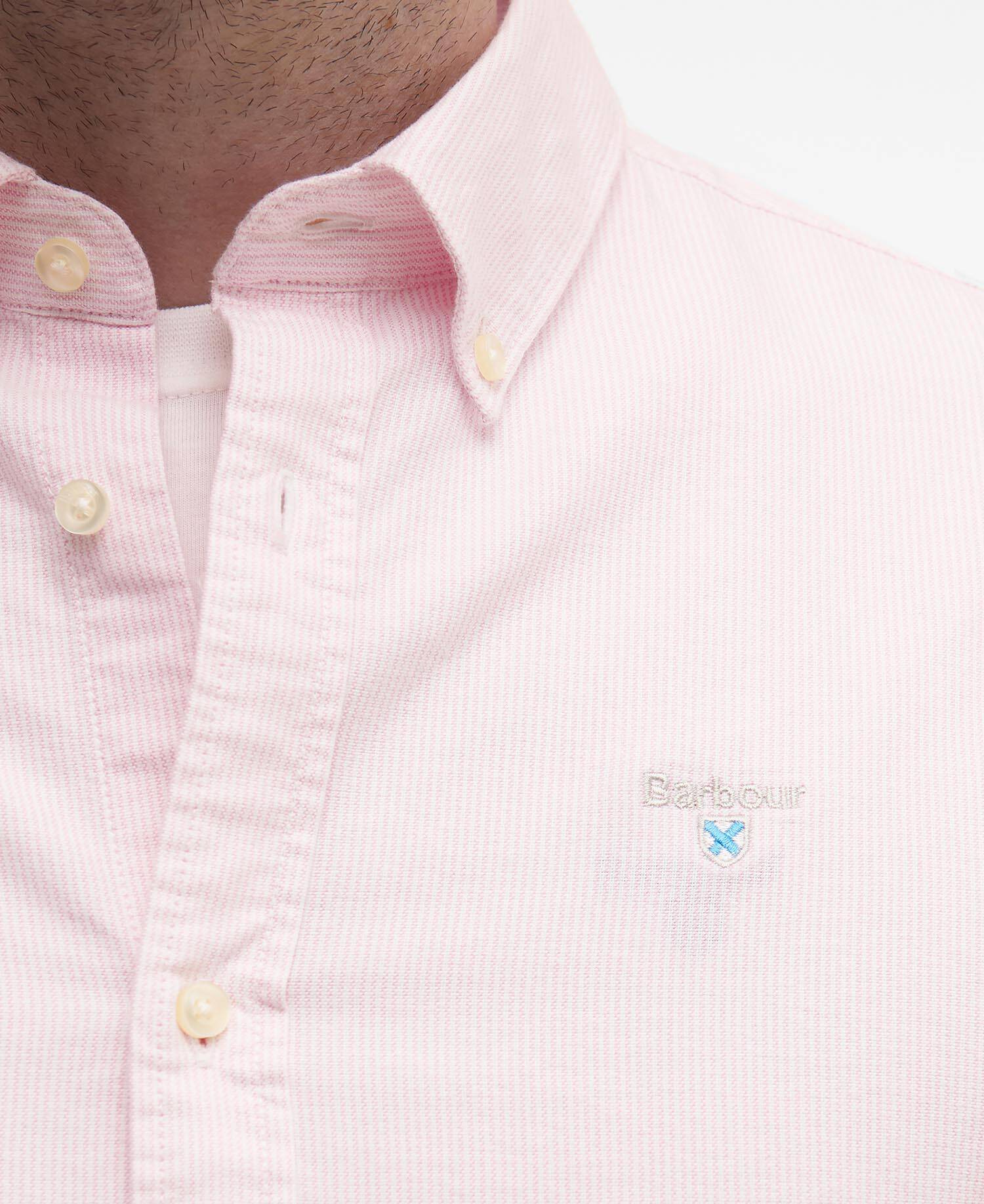 Striped Oxford Tailored Long-Sleeved Shirt Classic Pink image number 4