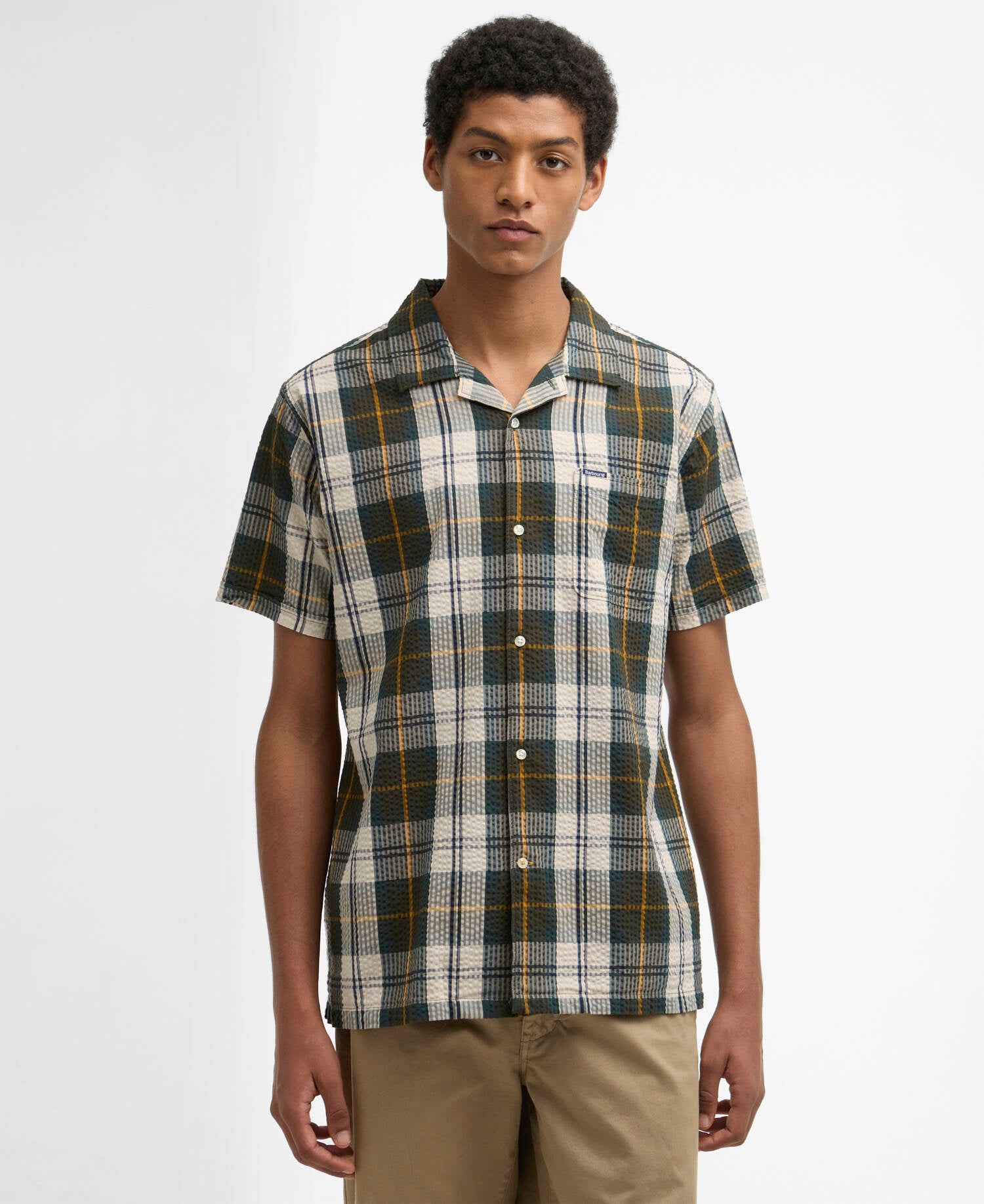 Clyde Short-Sleeved Seersucker Tartan Shirt Ancient Tartan image number 0