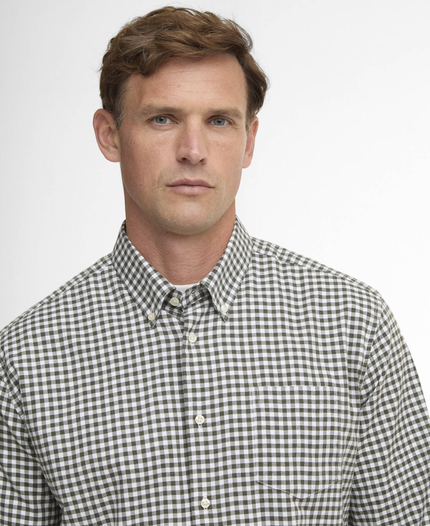 Gingham Aukside Regular Shirt Olive image number 3