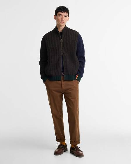 Paul Smith Loves Barbour Gamefair Wool Cardigan Russet