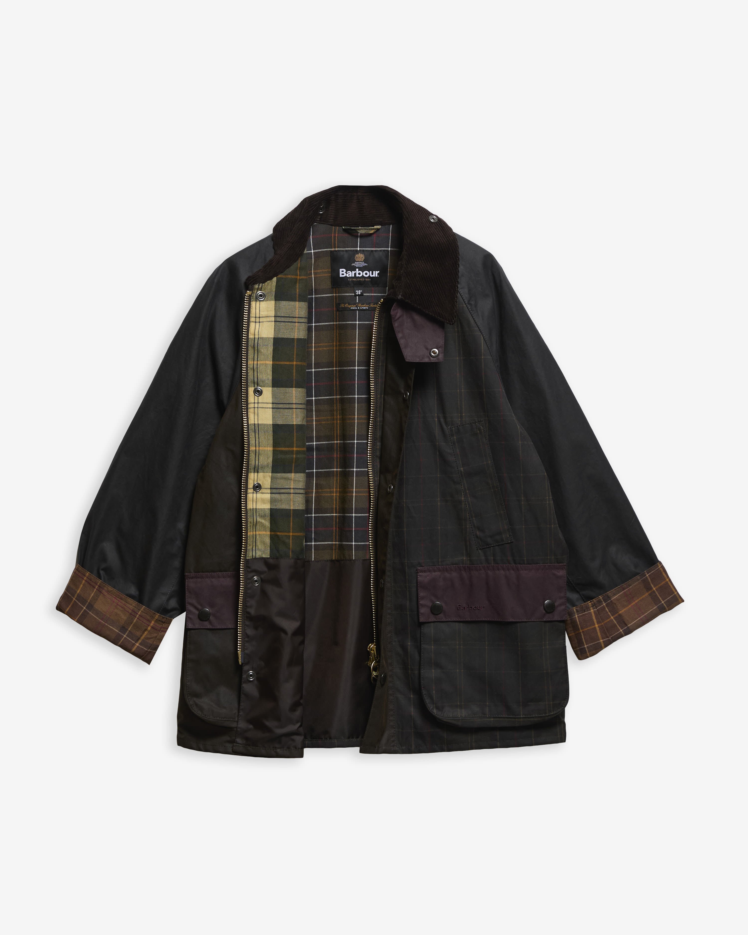 Giacca cerata Patchwork Bedale oversize Tartan Multi