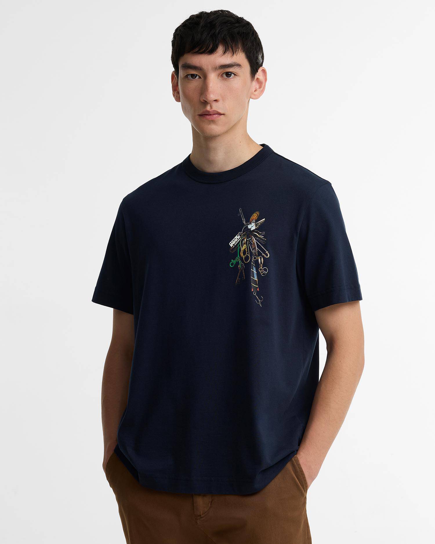 Paul Smith Loves Barbour Key Graphic T-Shirt Navy image number 0