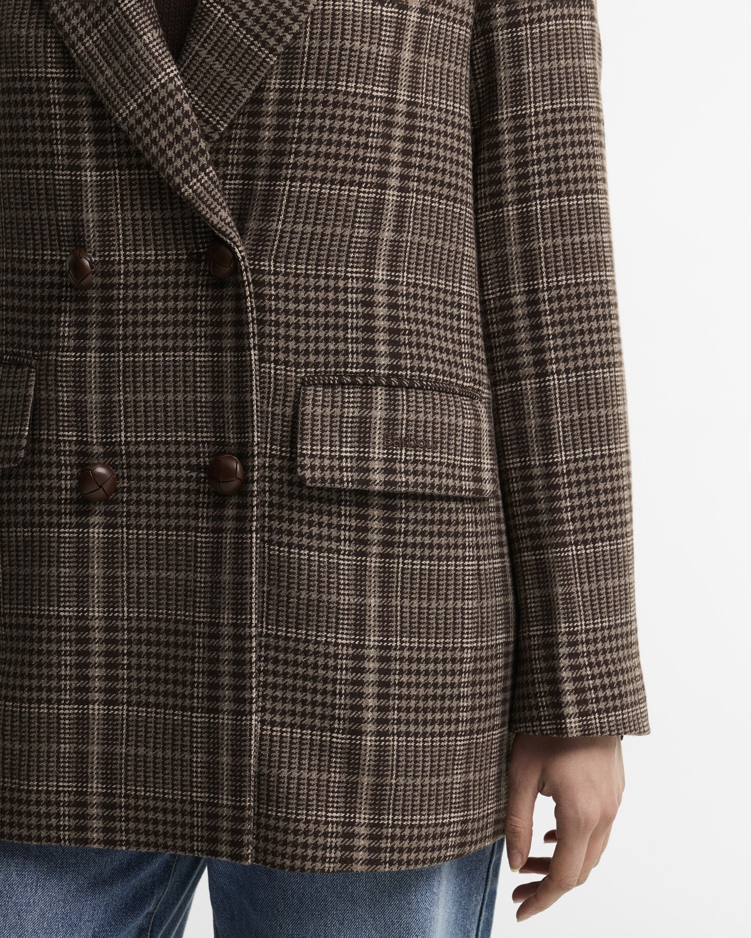 Amryn Double Breasted Blazer Price Of Wales/Ganache